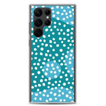 Blue with White Dot Clear Case for Samsung