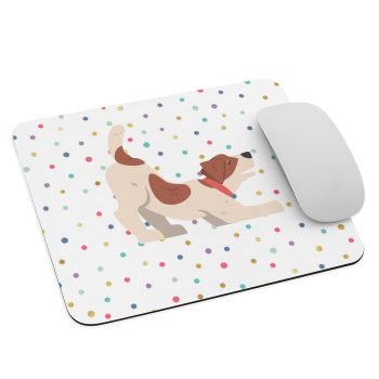 Dotted Print With Doggy Design Mouse pad