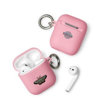 Butterfly and Stay Focus Digital Print Rubber Case for AirPods