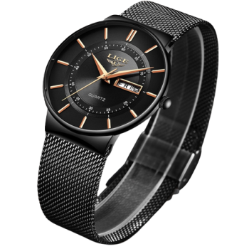 Luxury Waterproof Ultra Thin Date Clock Male Steel Strap Casual Quartz Watch Men Sports Wrist Watch